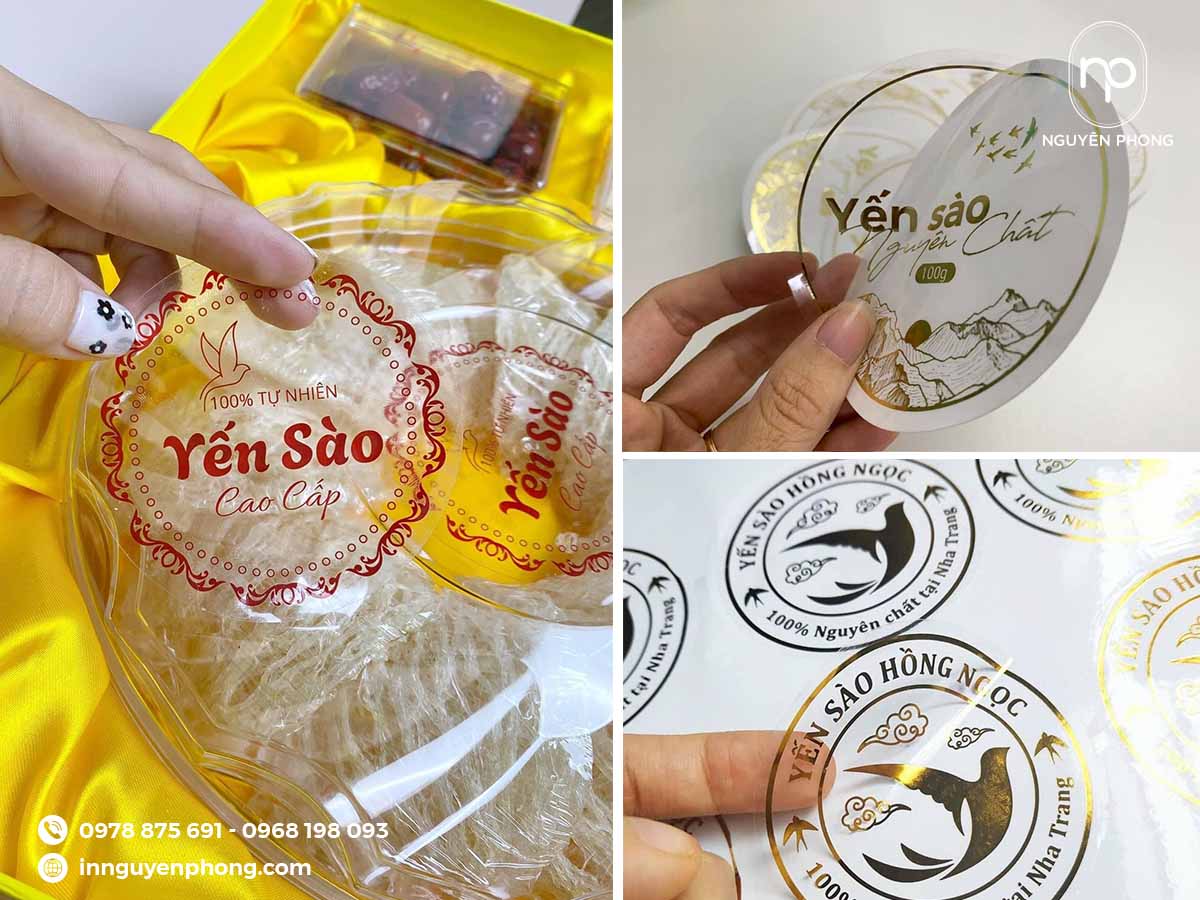 Mẫu sticker trong suốt dán yến 